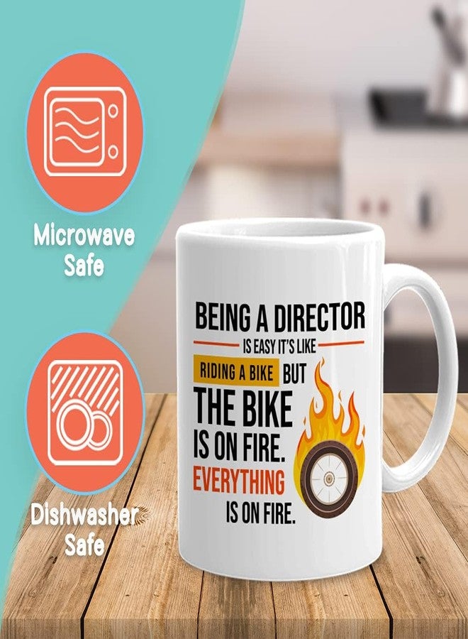 Bubble Hugs Director Coffee Mug 11 oz, Being A Director Is Easy Like Riding Bike Funny Appreciation Gift Idea for Office Boss Manager Job Career, White - Image 2
